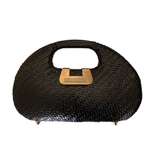 Elegant Black Woven Handbag